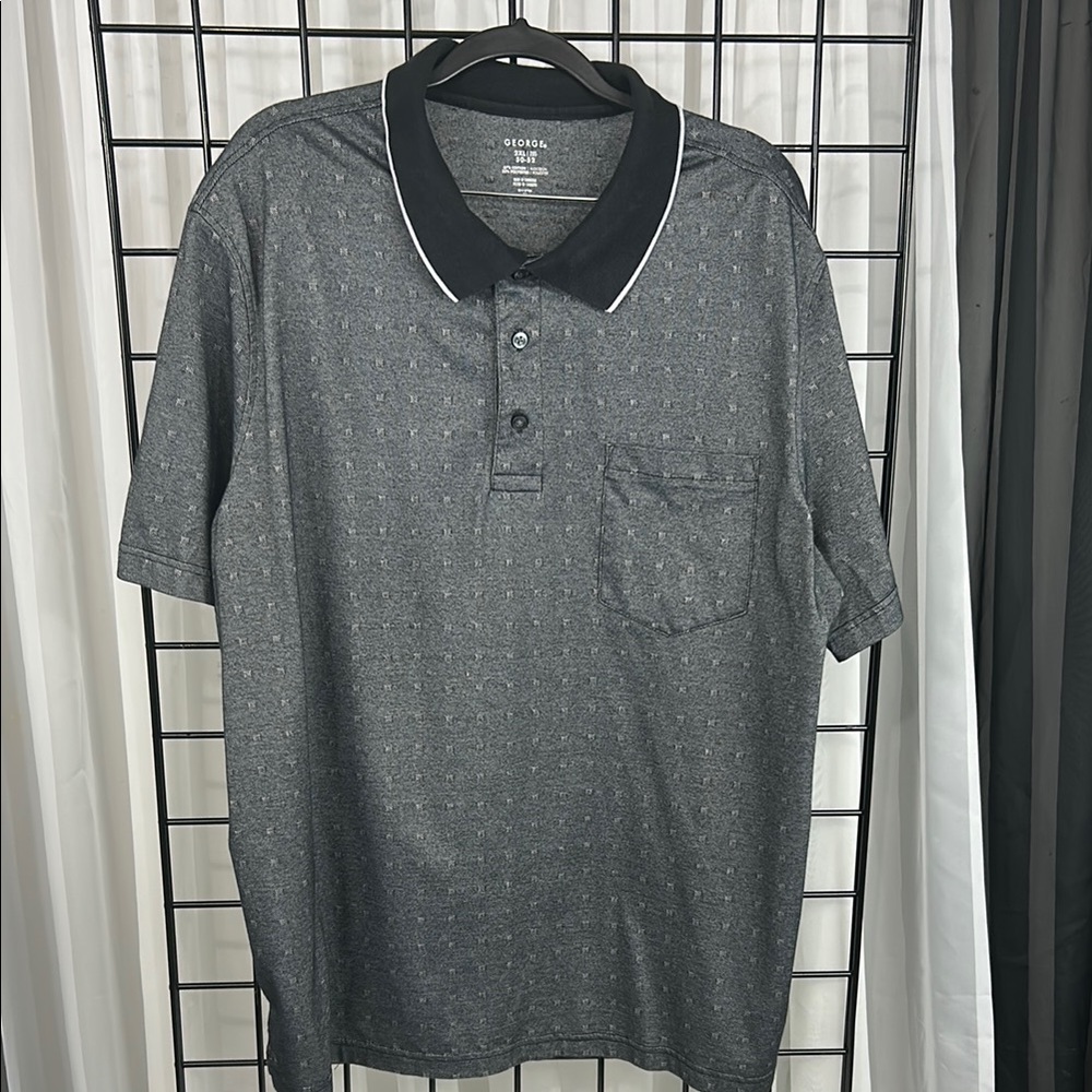 George Black Polo Shirt Classic Knit Casual